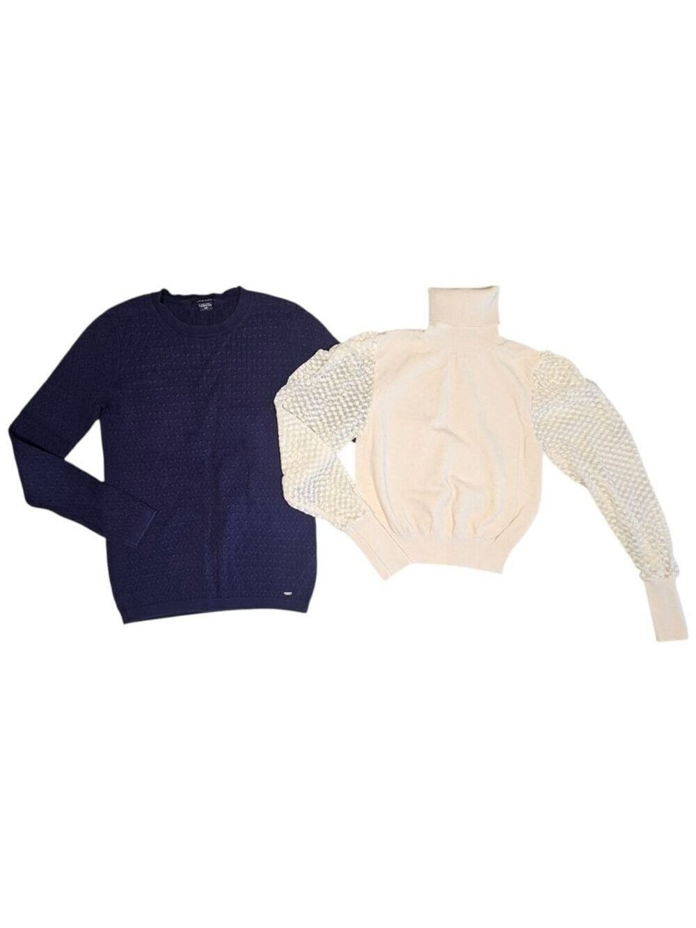 Zara Ivory Puff Sleeve And Tommy Hilfiger Long Sleeve Tops Size Small
